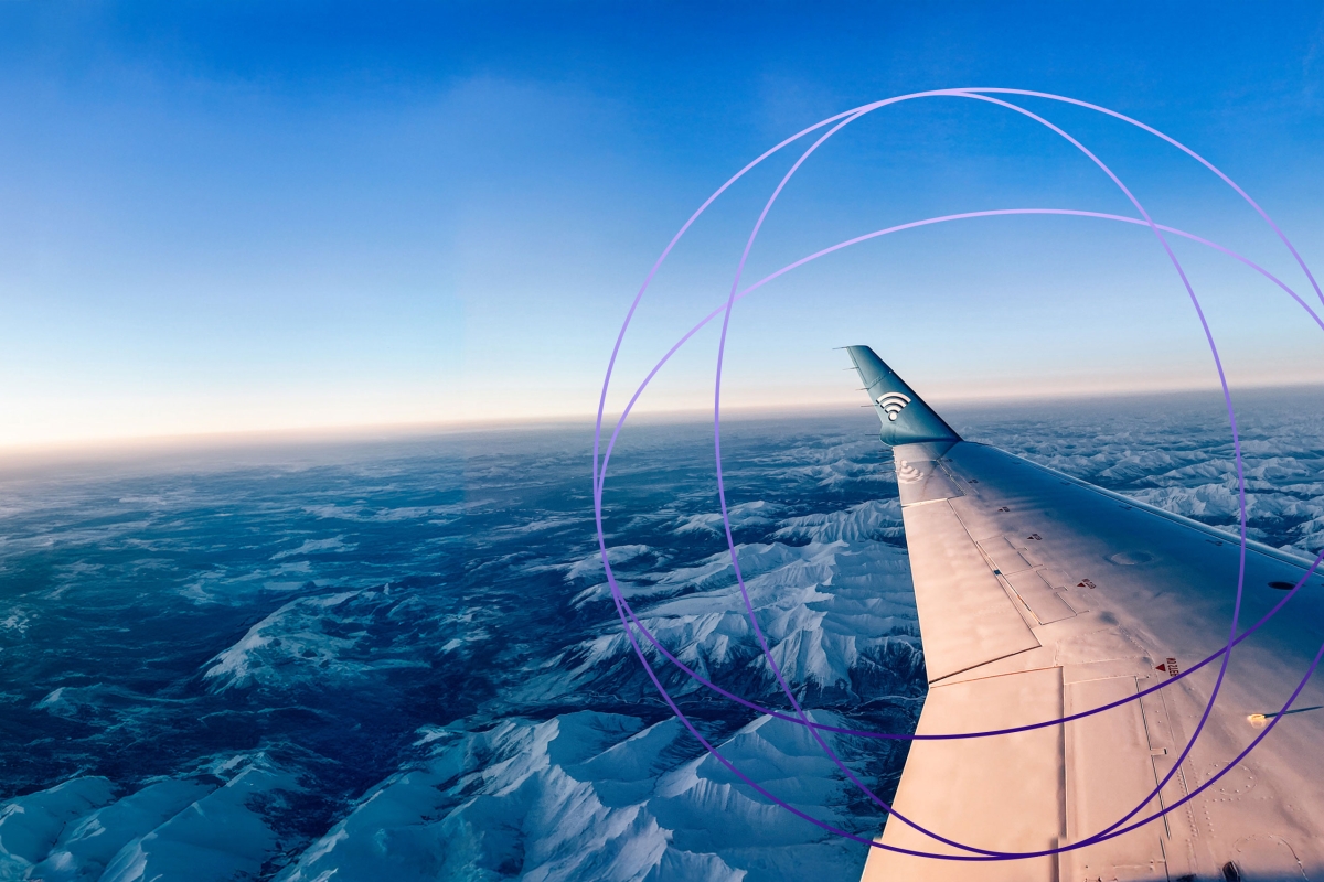 airplane wing in the sky