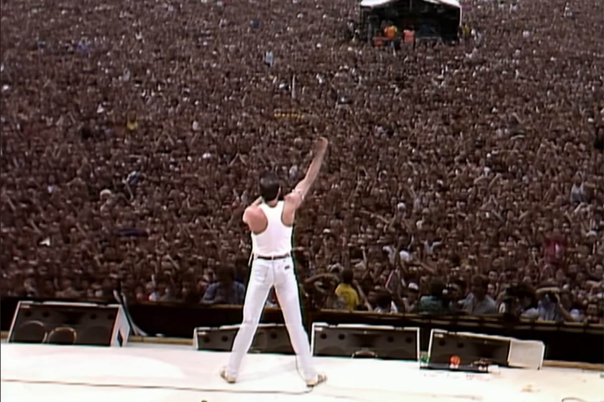 Freddie Mercury singing at Live Aid