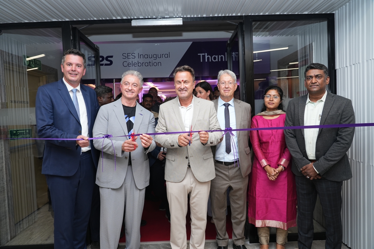 Image of dignitaries ribbon cutting at the new Chennai facility