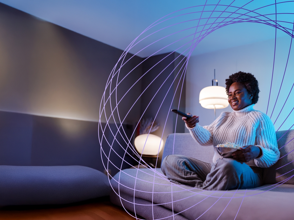 woman with remote control