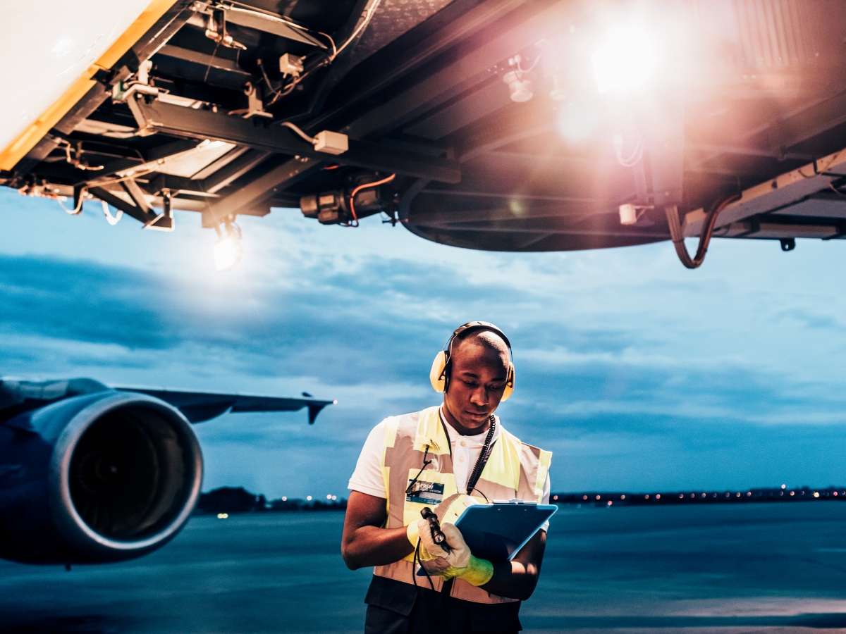 Aviation ground crew worker