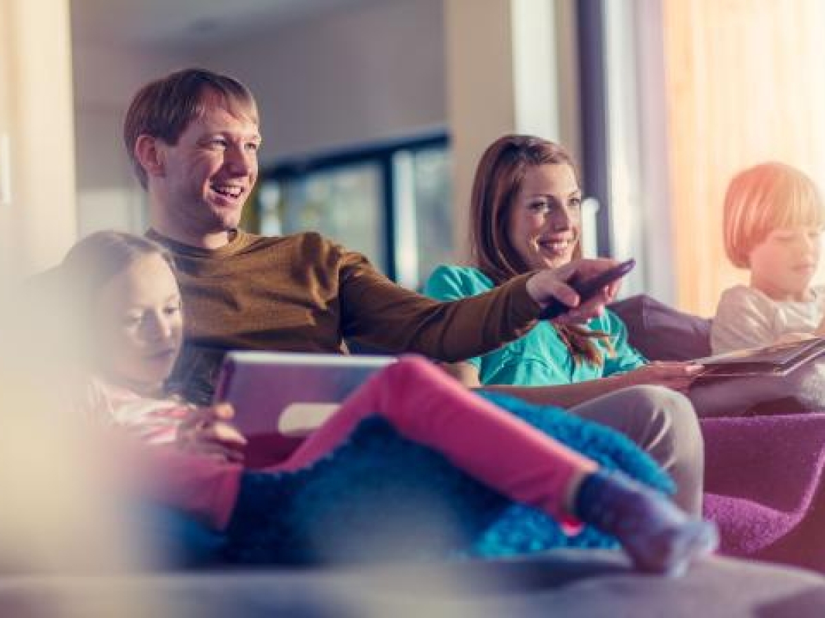 Family Watching TV