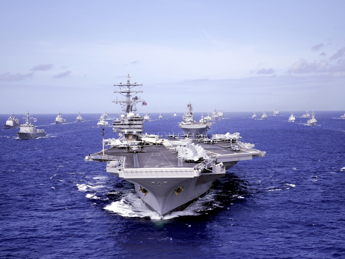 Aircraft Carrier with fleet of Ships
