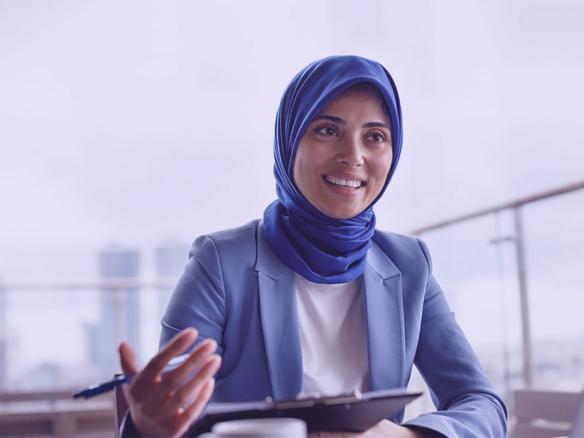 Young lady in meeting