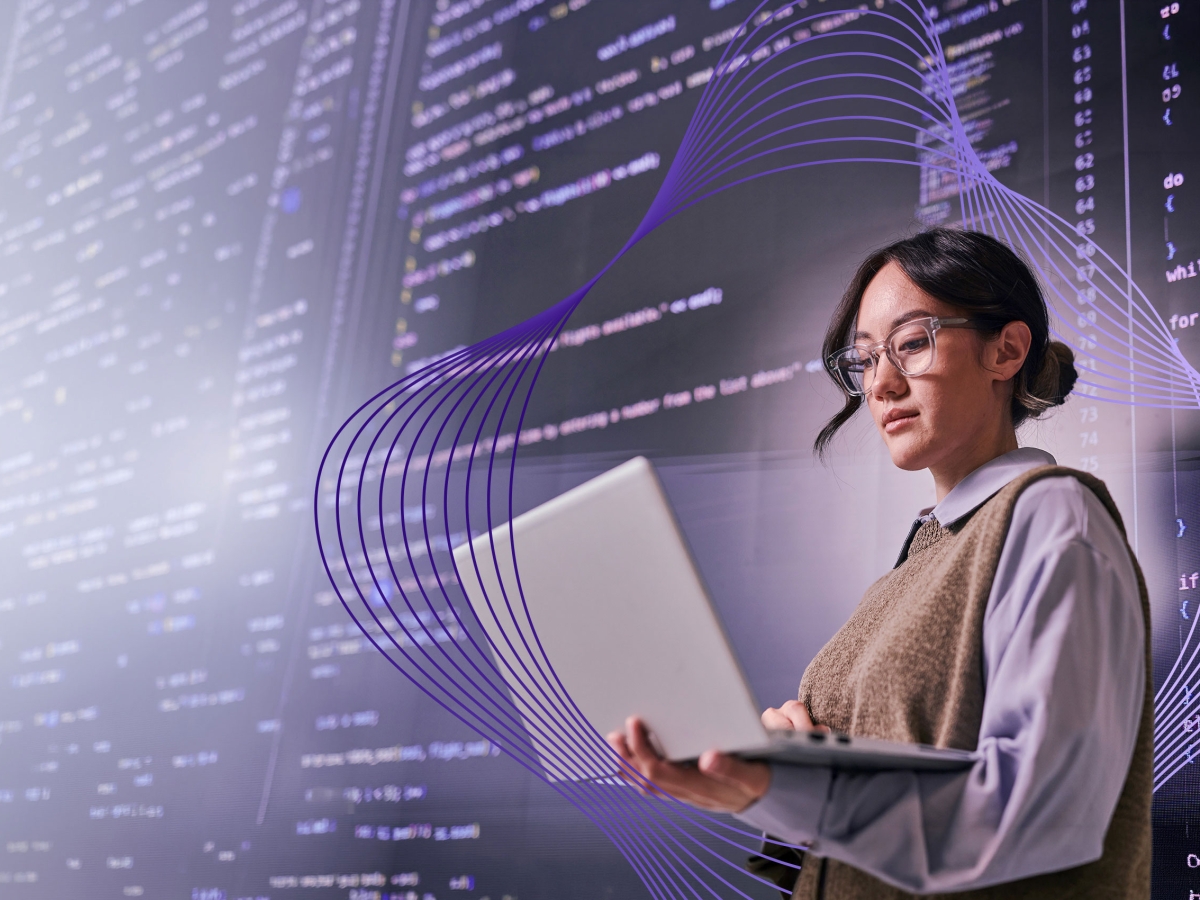 woman working on laptop