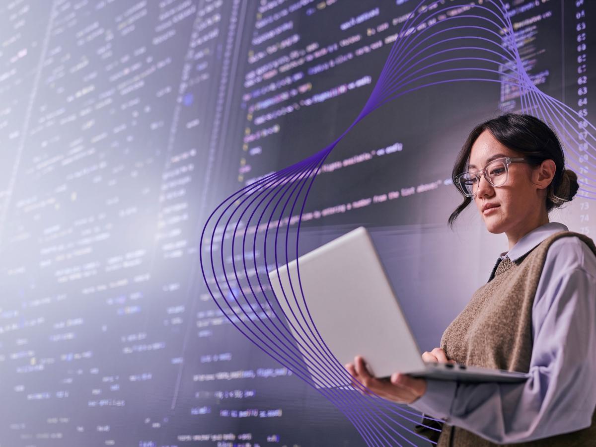 woman working on laptop