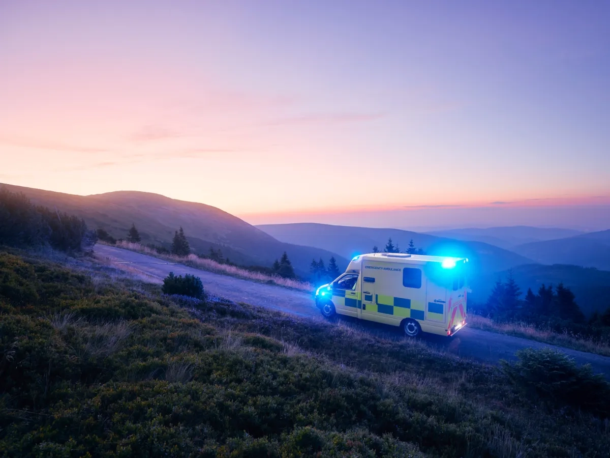 Emergency responder vehicle going for disaster recovery.