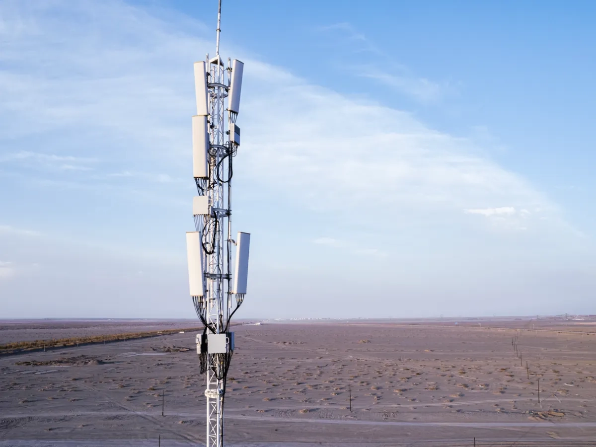 Cellular network tower in a remote region