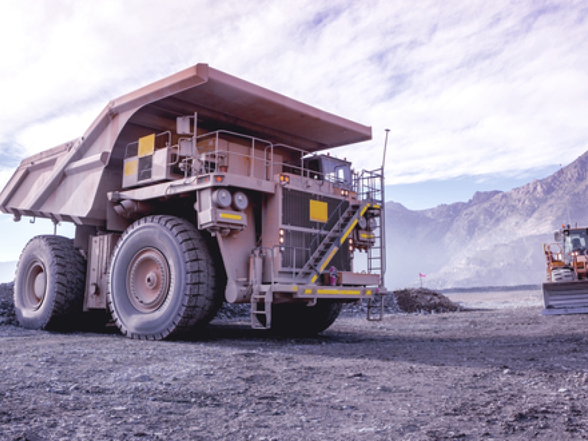 Image of a truck in a mining area