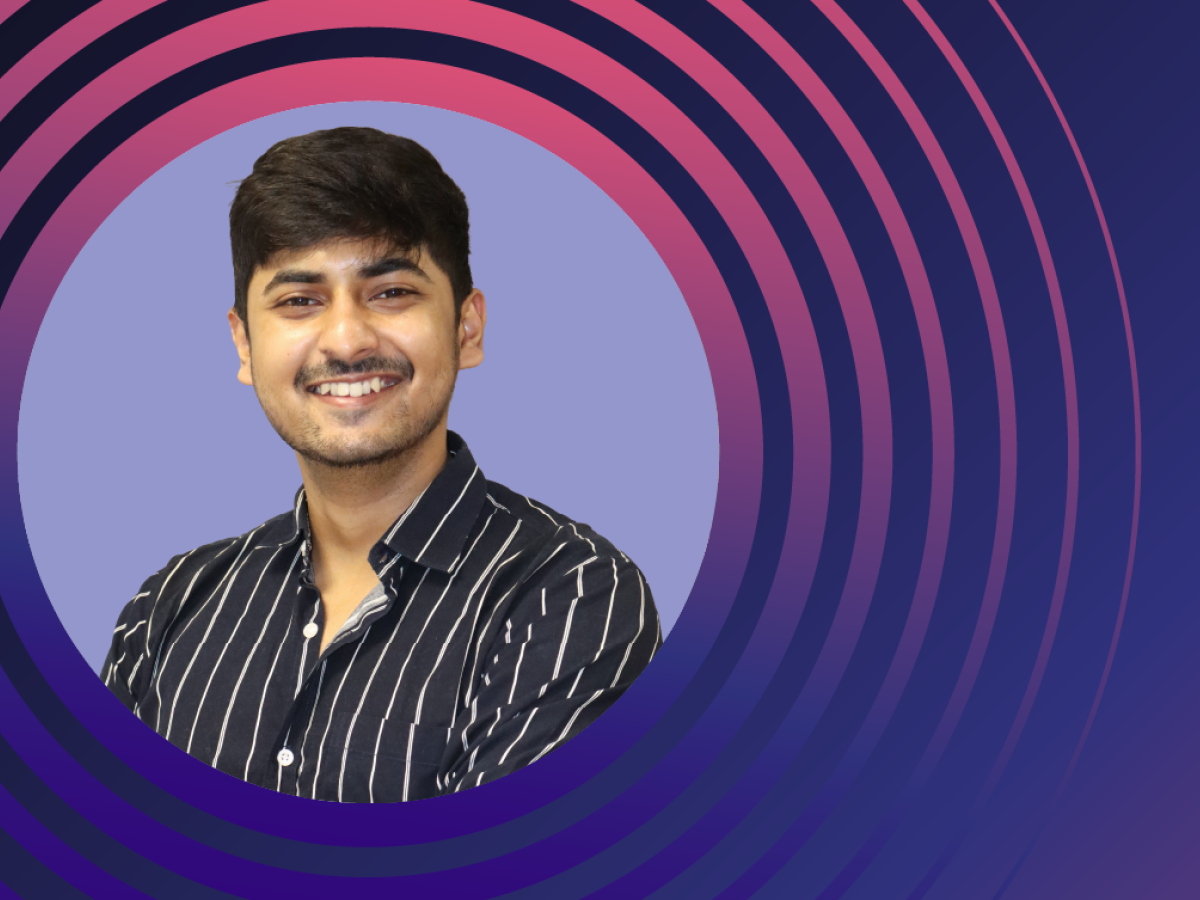 Banner image of Pankaj with concentric circles around